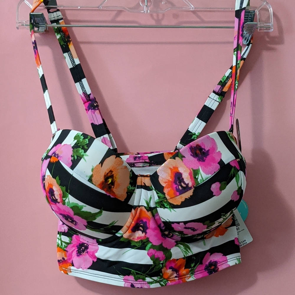 Torrid Floral two piece bathing suit.